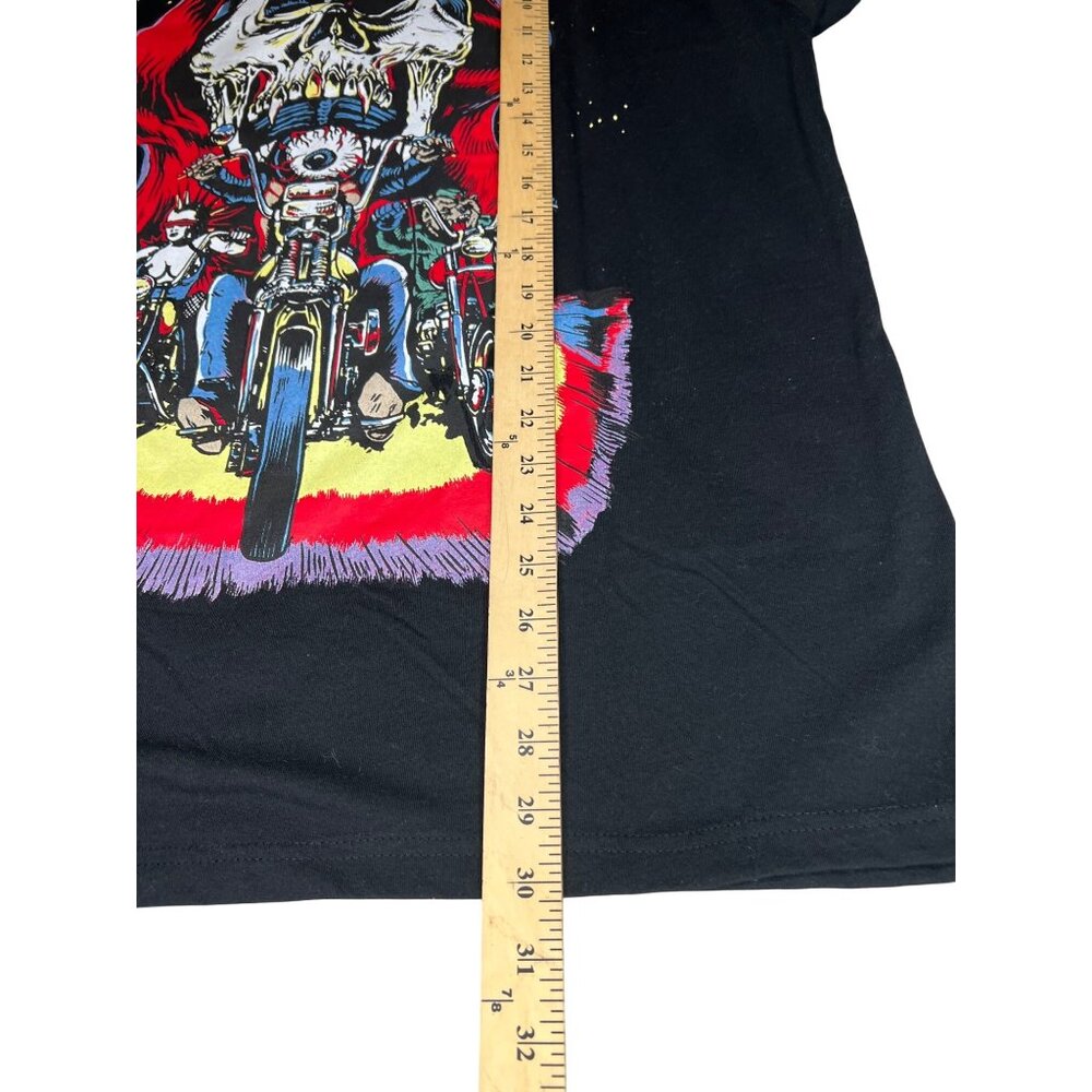 Mishka "Engineered To Destroy" Black T-Shirt With Biker Skull Graphic Size Large - Picture 4 of 8